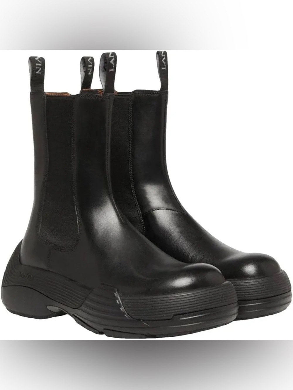 Lanvin - Black Leather Flash-X Bold Chelsea Boots